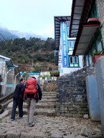 On the ground in Lukla. Dawa there to meet us