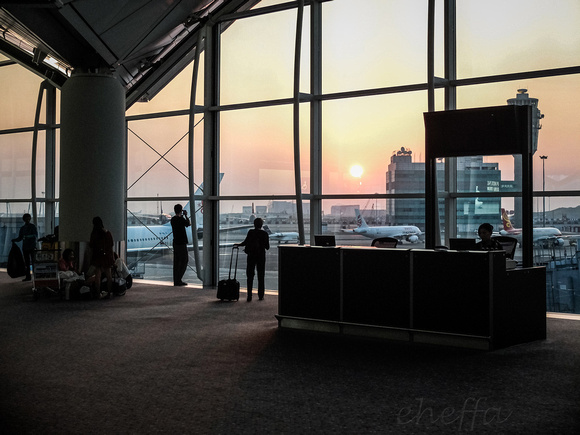HongKong Airport at sunset