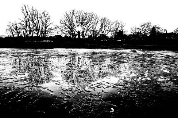 Tidal flat reflections in Black & White